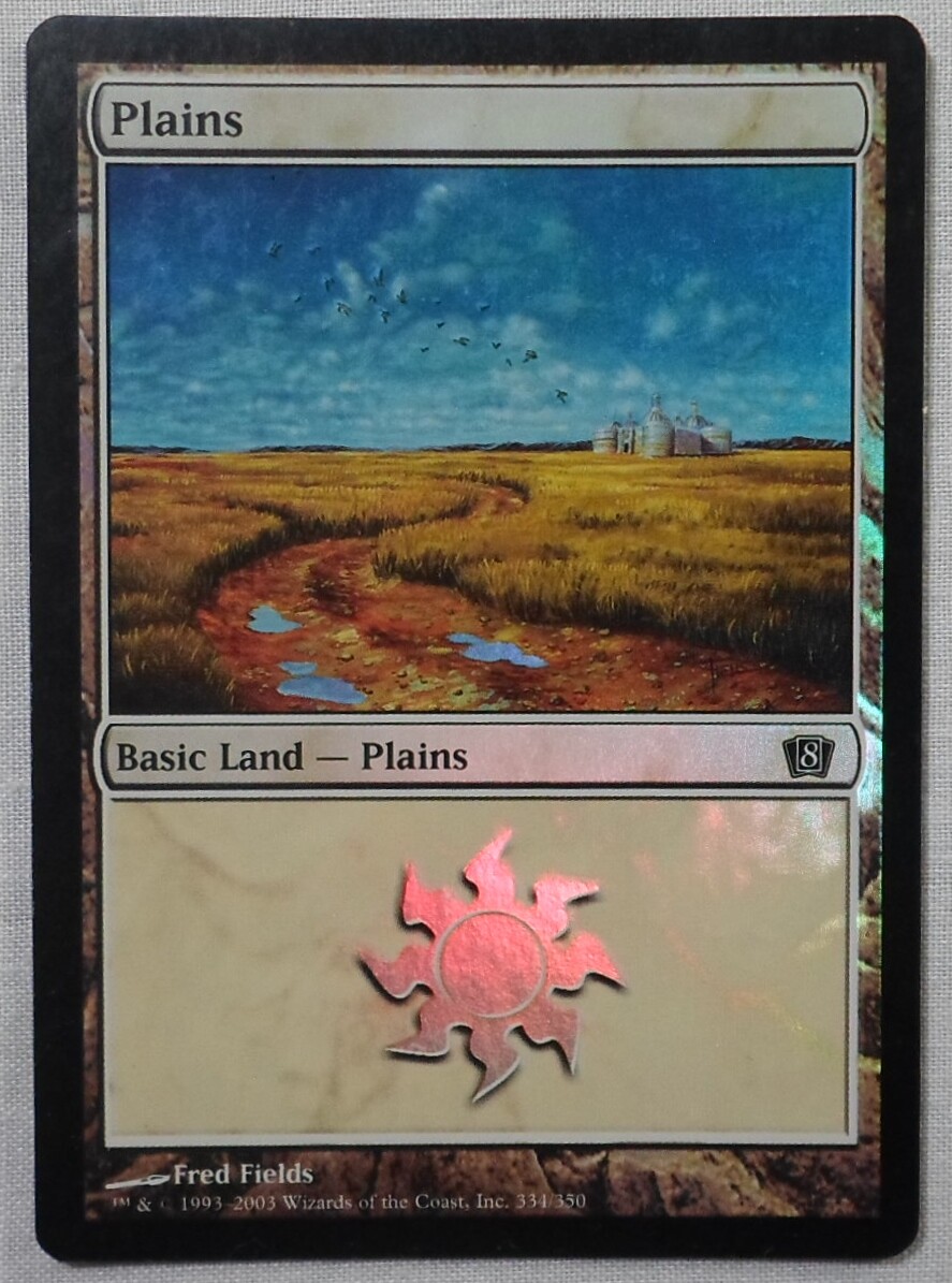 MAGIC THE GATHERING MTG 2003 8th EDITION WHITE PLAINS FOIL LAND
