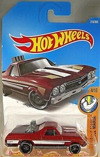 2017 Hot Wheels #216 Muscle Mania 4/10 '68 EL CAMINO Dark Red w/Black DD8 Spokes