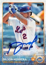 Dilson Herrera autographed baseball card (New York Mets) 2015 Topps Rookie #241