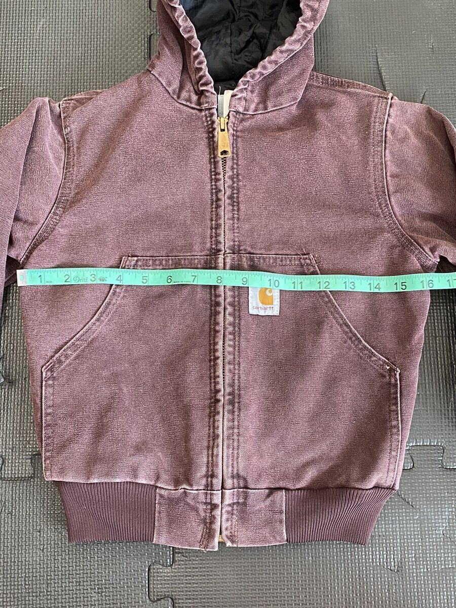 Carhartt Hooded Full Zip Jacket Canvas Y06BRG Burgundy Size Carhartt Hooded Full Zip Jacket Canvas Y06BRG Burgundy Size