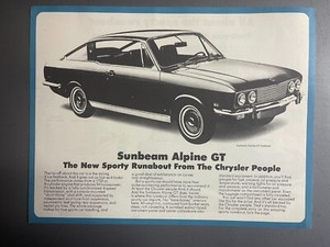 1969 Sunbeam Alpine GT Coupe Sheet / Brochure - RARE!! Awesome L@@K