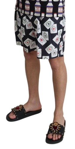 DOLCE & GABBANA Swimshorts Card Deck Print Beachwear Shorts IT4 / US S RRP $600 - Picture 4 of 8