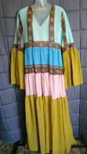 Order Plus Long Sleeve Multicolor Maxi Dress sz.L