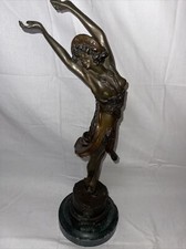 Estate French Swaying Dancer By Colinet Sculpture Female Figurine Dancer