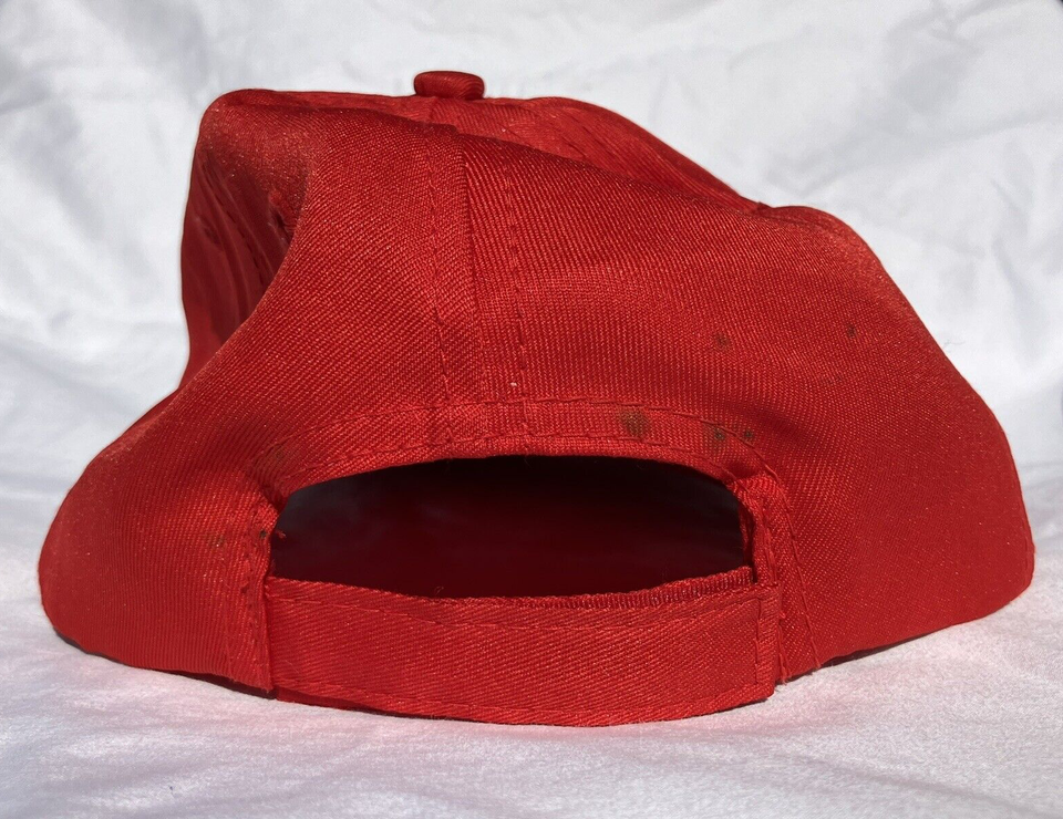 🎳 VINTAGE 90s AMF TEN PIN BOWLING BASEBALL CAP LETS ROLL RED ADJUSTABLE