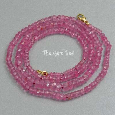 18K massives Gold unbehandelt kein Hitze Kaugummi rosa Mahenge Spinell facettiertes Rondell 