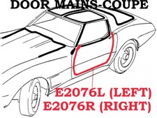 1978-1982 Corvette Weatherstrip Door Main Coupe Usa Left 1978-1982 Corvette Weatherstrip Door Main Coupe Usa Left