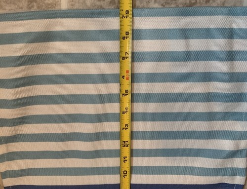 NWT Katie Kime Set Of 4 Placemats Blue Teal Cream Striped Nautical Beach - Picture 7 of 8