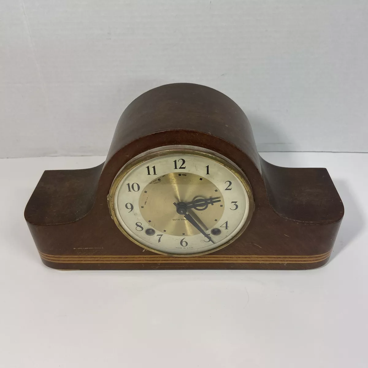 rare seth thomas 8-day springwound clock A200 series R7379 L12”xH7” N/keys Works