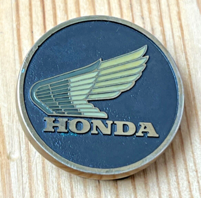 Vintage 1983 Honda Gold Wing Solid Brass Belt Buckle Hondaline 1.5