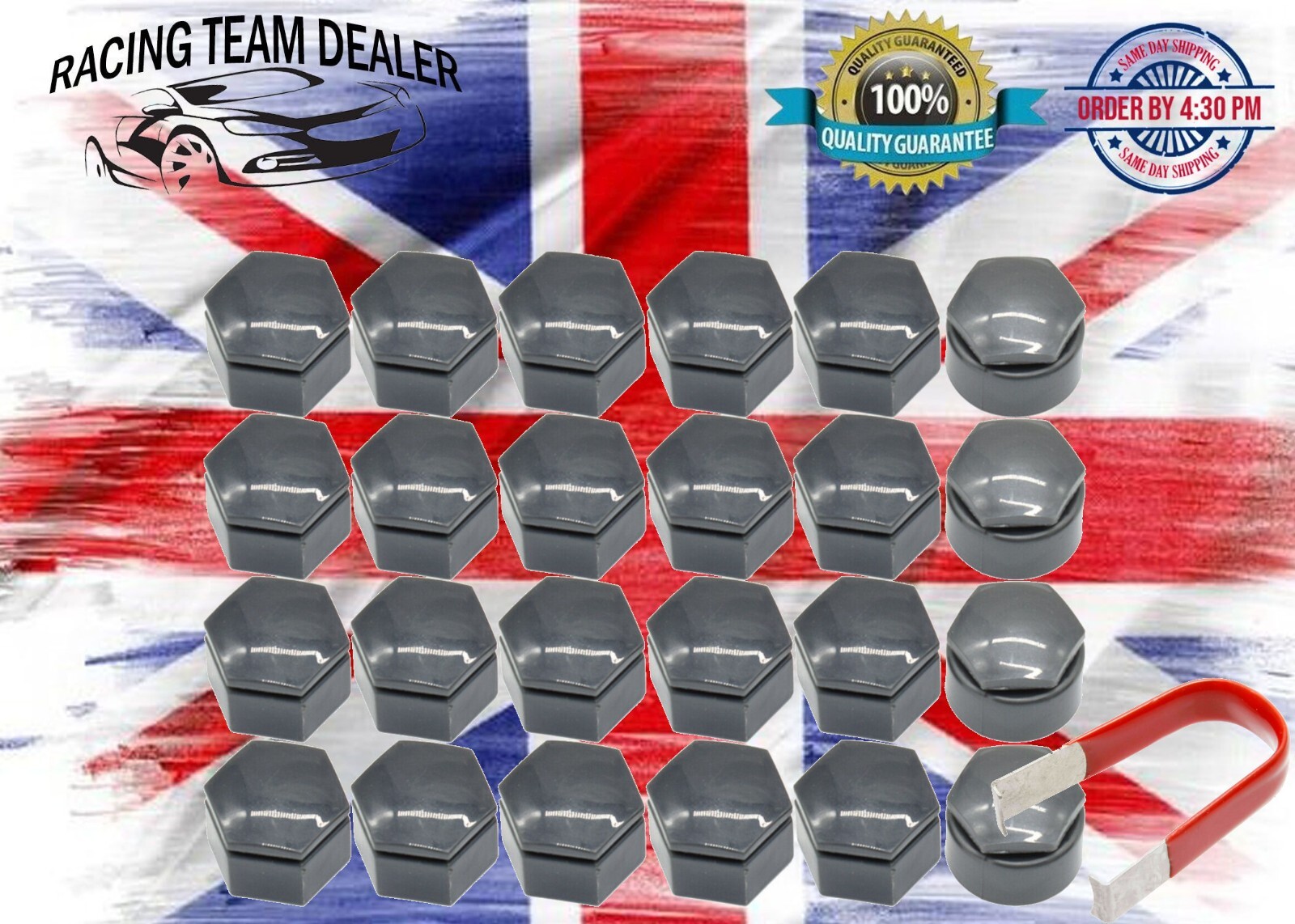 19 mm New Halford Genuine Wheel Nut Bolt Covers Grey Looking Caps eBay