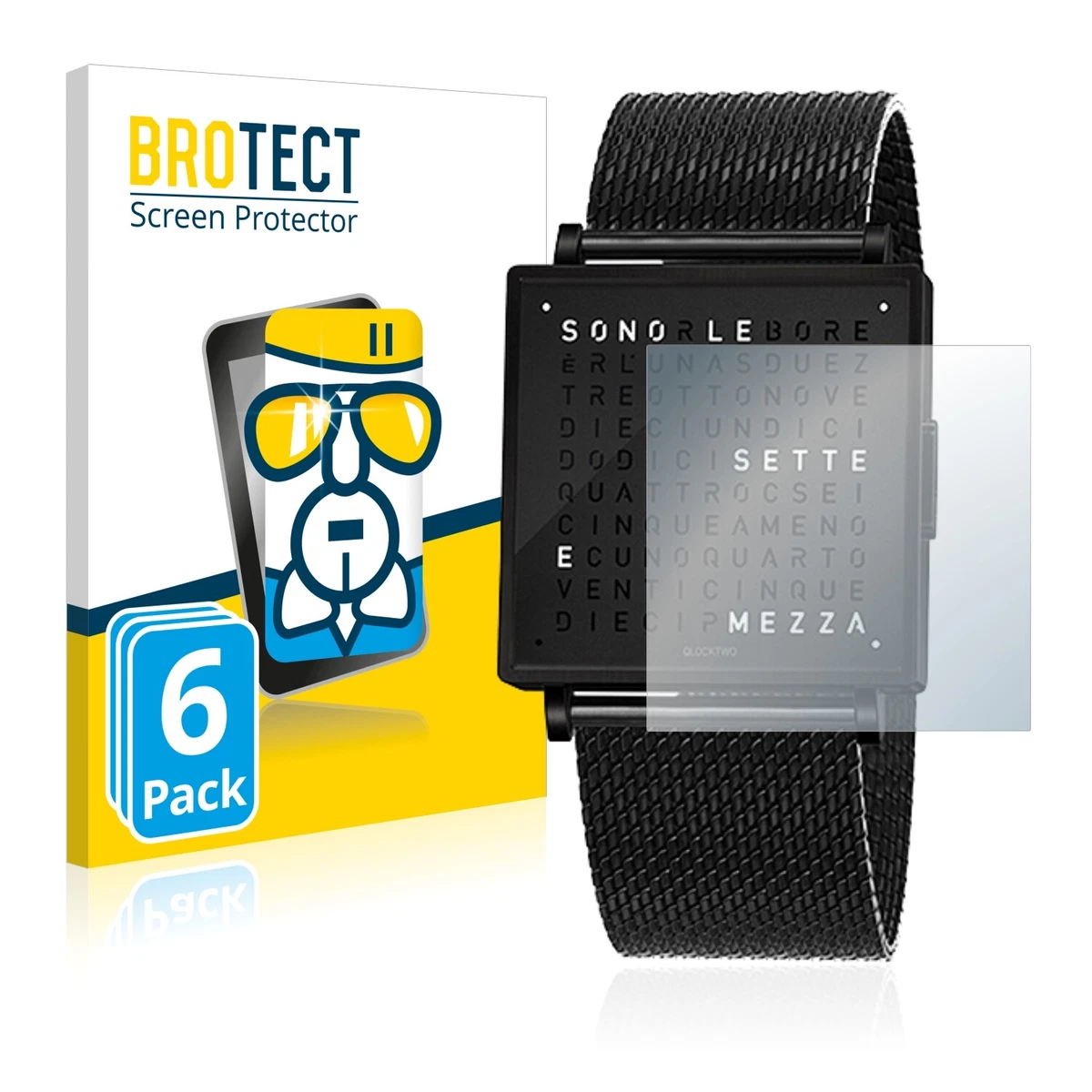 6x Pellicola Protettiva Vetro per Qlocktwo W35 Protezione Proteggi