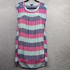 Tommy Hilfiger Womens Dress Multicolor Geometric Sleeveless Slip Sheer Size 6