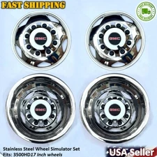 S i e rra 3500HD 17" Stainless Steel Dually Wheel Simulator Set for 2011~Current