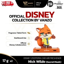 VANZO Zootopia Car Vent Perfume Fragrance Nick Wilde/Secret Musk 17g + 2x Refill