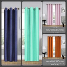 1 Panel Silk Blackout Thermal Grommet Curtain Window Drape SSS 35"X63,84,95,108