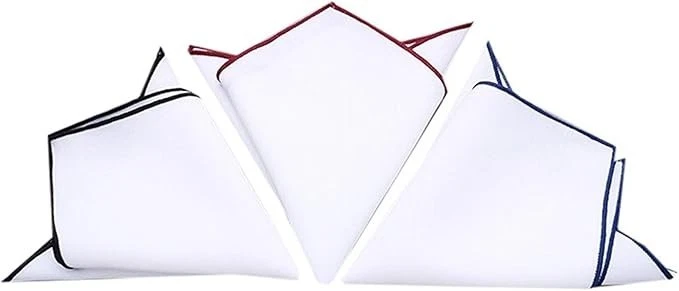 Cuadrado de bolsillo blanco para hombre 100 % algodón - Paquete de 3, Foto 2 de 4