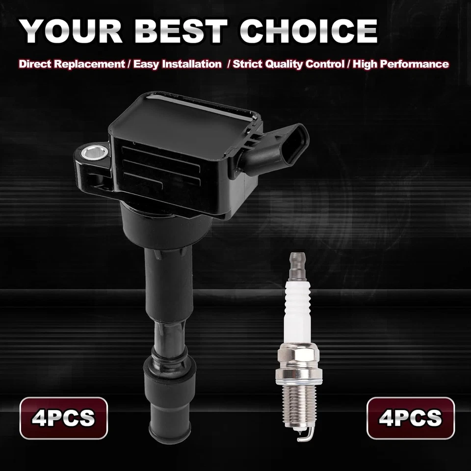 Juego de 4 paquetes de bobinas de encendido y bujías compatibles Hyundai Elantra 2016-2021 Foto 2 de 4