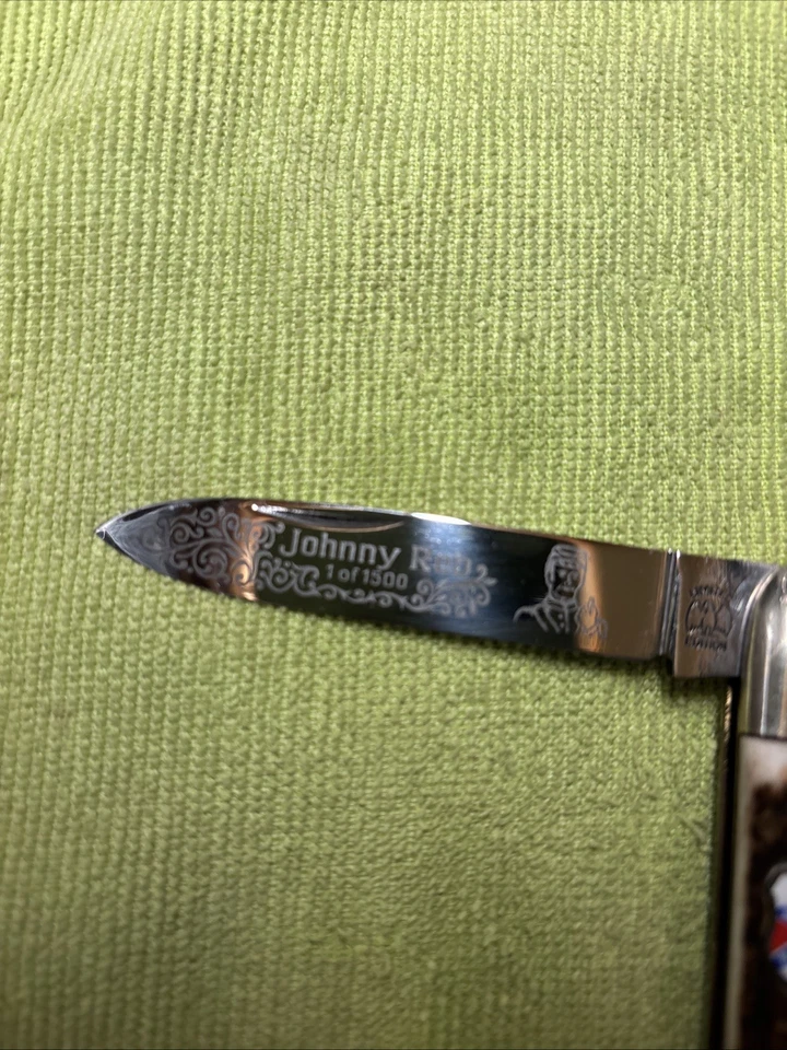 KISSING CRANE STAG SOLINGEN 德国 Johnny Reb CSA 内战口袋刀 复古 — 第 4/4 张图片