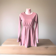 Ladies Collective Dusky Pink Dress Fit N Flare Elastic Waist L/S Size 10 BNWT