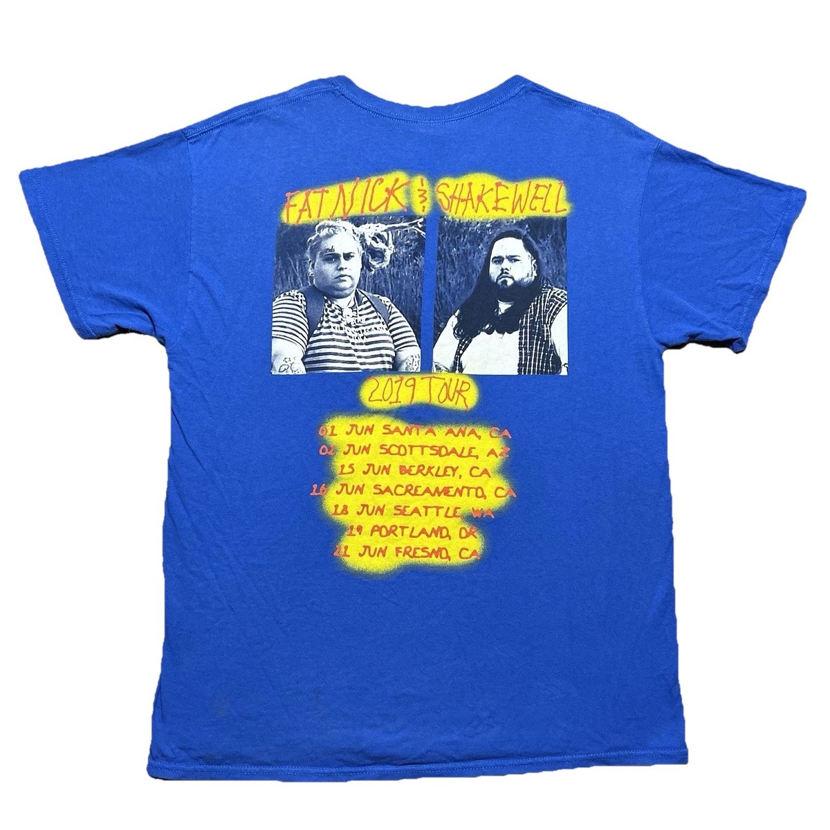 Fat Nick Shakewell T Shirt Mens L Blue 2019 Tour Evil Smiley G59