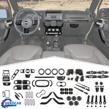 For 2011 Jeep Wrangler Jk Carbon Fiber Interior Panel Decor Cover Trim Full Kit