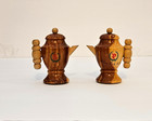 Vintage Unused Asbury Park New Jersey Wooden Salt & Pepper Shaker Souvenir — photo 1