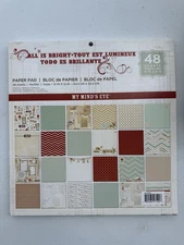 My Minds Eye 12x12 All Is Bright Paper Pad 48 Sheets, New Christmas