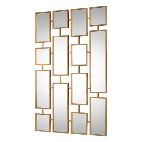 Uttermost 09271 Gold Kennon 32"W Rectangular Framed Flat Mirror By Jim Parsons - Picture 3 of 3