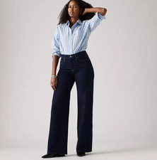 Levi's 318 Shaping Wide Leg Women's Jeans, Darkest Sky - Dark Wash