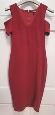 Express Women's Cold Shoulder Fitted Bodycon Dress - Red - Size 4