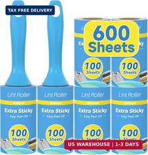 600 Sheets Extra Sticky Lint Rollers for Pet Hair, Easy Spiral Tear Lint