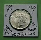 1923 P Peace Silver Dollar CHOICE GEM Brilliant Ultra Rare BU Grade Silver Coin