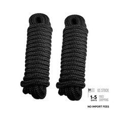 2 PCS Boat Dock Lines 1/2  x 20  Marine-Grade Double Braided Nylon Boat Ropes