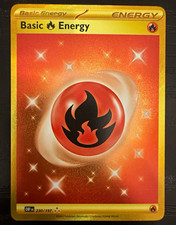 Pokémon TCG Basic Fire Energy 230/197 Obsidian Flames Full Art Holo Gold