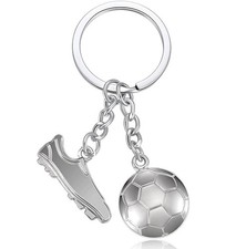 Fu&szlig;ball Schl&uuml;sselanh&auml;nger, Auto Deko, Silber Fu&szlig;ball und Stiefel