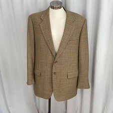 Tan brown plaid Corneliani wool sport coat blazer jacket 58IT 46US Vogue