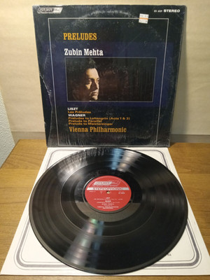 Zubin Mehta: Liszt / Wagner PRELUDES LP NM w/ Shrink, London ffrr Stereo CS 6529