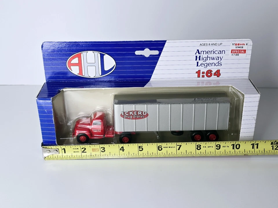 AHL - Ford F-7 Eckerd Drug Stores Semi Tractor Trailer - 1:64 Diecast - Image 2 of 4