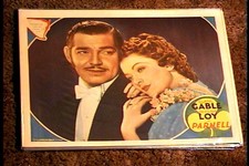 PARNELL  1937 LOBBY CARD #2 CLARK GABLE MYRNA LOY SHARP !