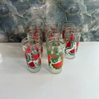 Vintage Anchor Hocking Watermelon Jelly Jar Glasses Tumblers 6" Set of 8