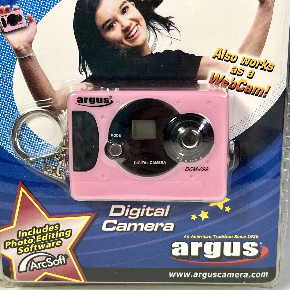 Retro Argus Pink Quick Clix Mini Digital Camera Keychain WebCam DCM-099 Y2K NEW - Image 3 of 4