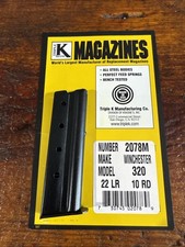 Triple K 2078m For Winchester Model 320 22lr 22 Lr 10 Round Blued Steel Magazine Triple K 2078m For Winchester Model 320 22lr 22 Lr 10 Round Blued Steel Magazine