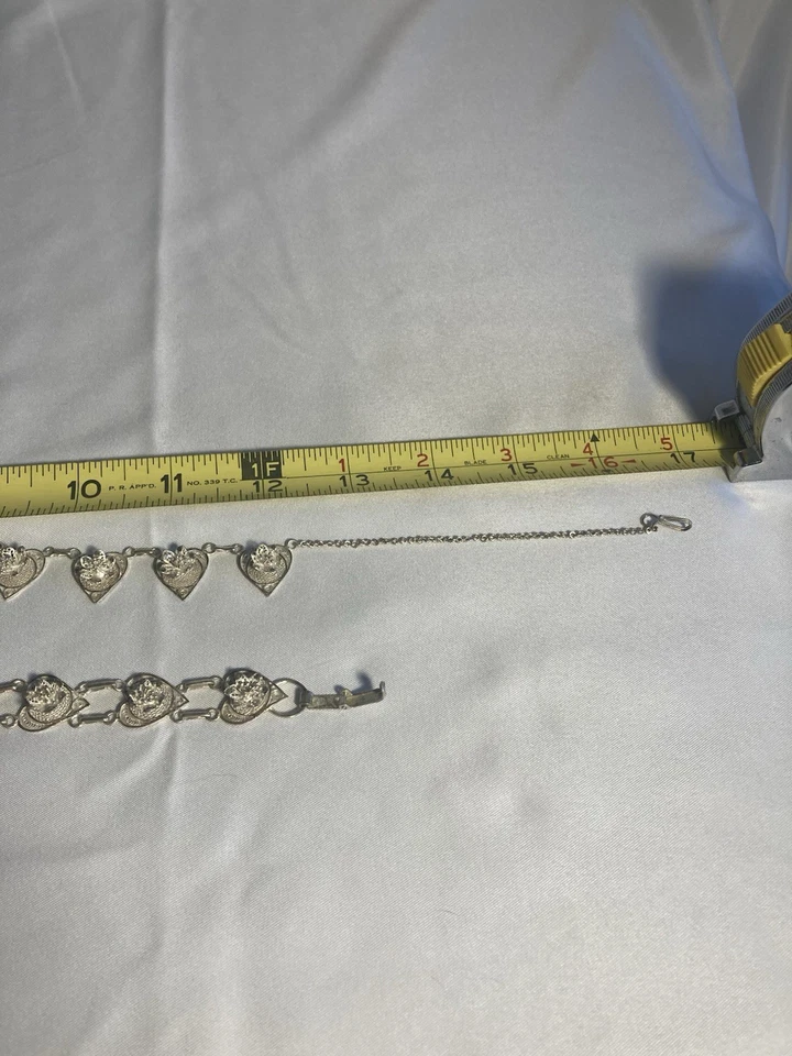 Gargantilla, pulsera y alfiler floral filigrana hecha a mano de plata México Foto 3 de 4