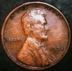 1924-S Lincoln Wheat Cent/Penny - Woody / Wood Grain Alloy Mix - Free Shipping!