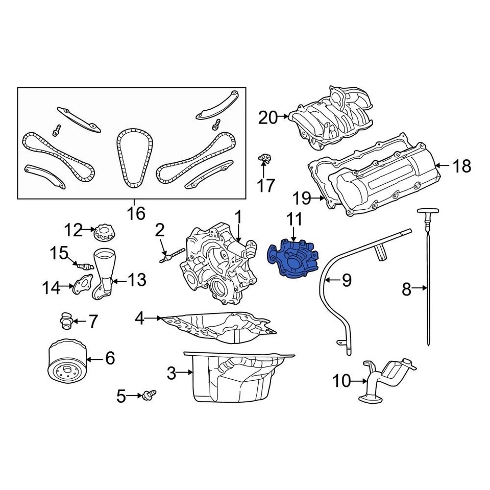 For Jeep Grand Cherokee 1999-2010 Jeep 53020827AC Engine Oil Pump - Image 3 of 4