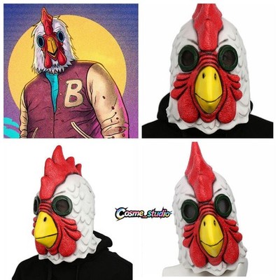 Hotline Miami Game Richard Rooster Mask Cosplay Props Latex Adult Mask