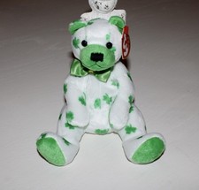     CLOVER    2001 Ty Beanie Babies St. Patrick's Day Irish Shamrocks BEAR MWMT 