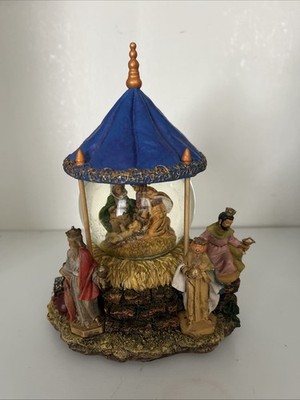 Fontanini Renaissance Nativity Musical Glitterdome 2005 We 3 Kings RARE
