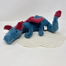 Jellycat London Dexter Dragon Plush Teal Maroon Small 12” Soft Toy Retired HTF